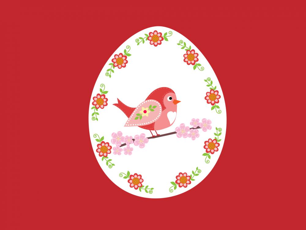 Easter Egg With A Bird Easter Egg With A Bird