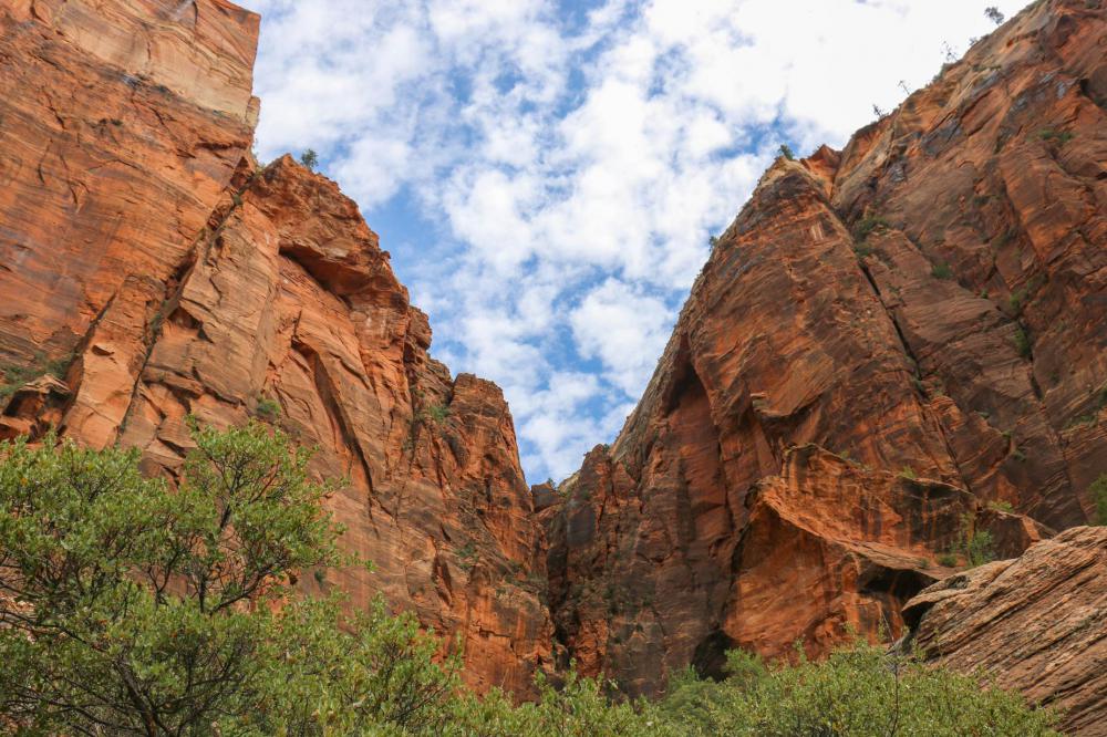 Rich Blue Cloudy Sky Over Steep Valley Photo Rich Blue Cloudy Sky Over Steep Valley Photo