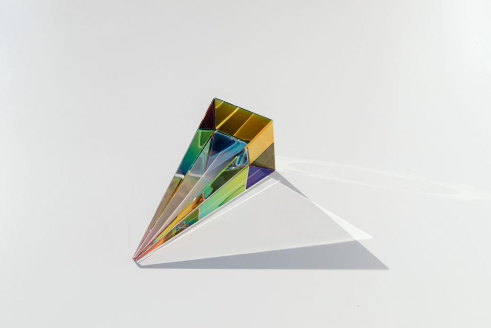 Rainbow spectrum in a glass prism with shadow Rainbow spectrum in a glass prism with shadow