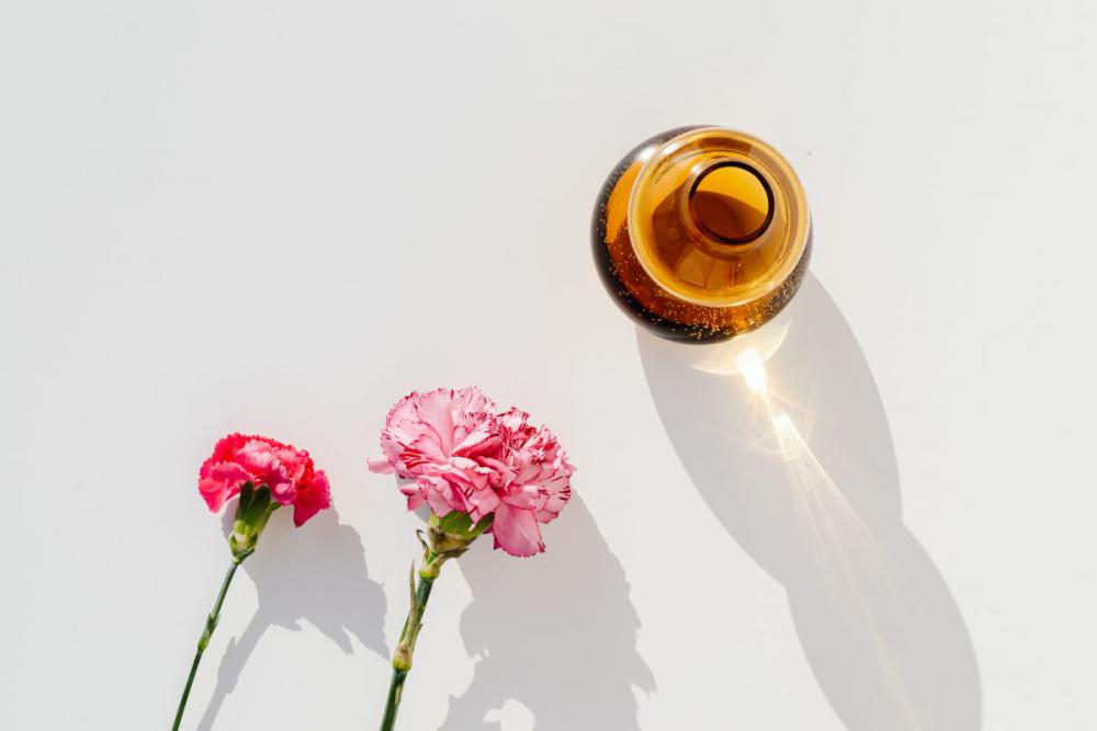 Still Life Composition With Glass Vases And Flowers Still Life Composition With Glass Vases And Flowers