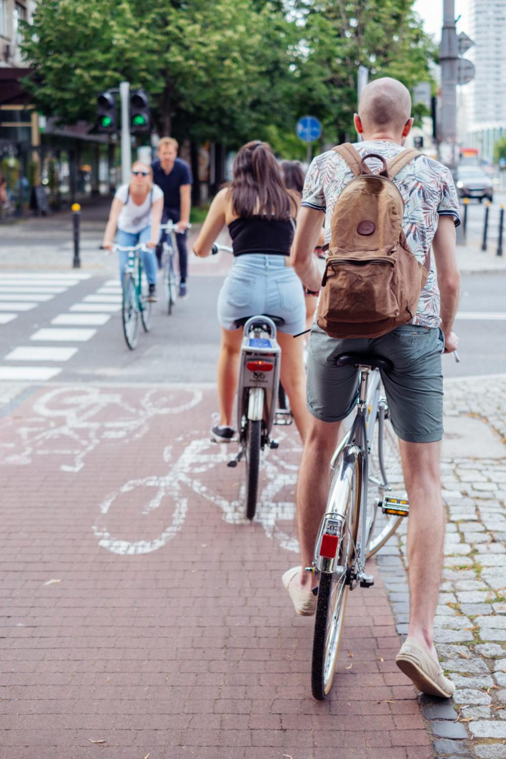 Cyclists crossing the road Cyclists crossing the road