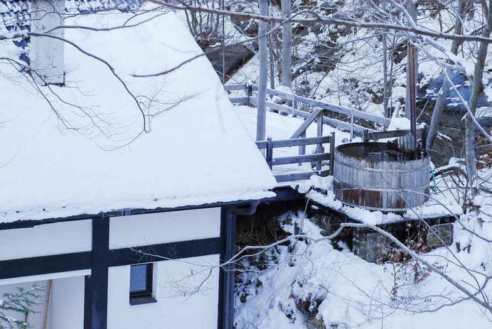 Hot Tub Surrounded by Snow Hot Tub Surrounded by Snow