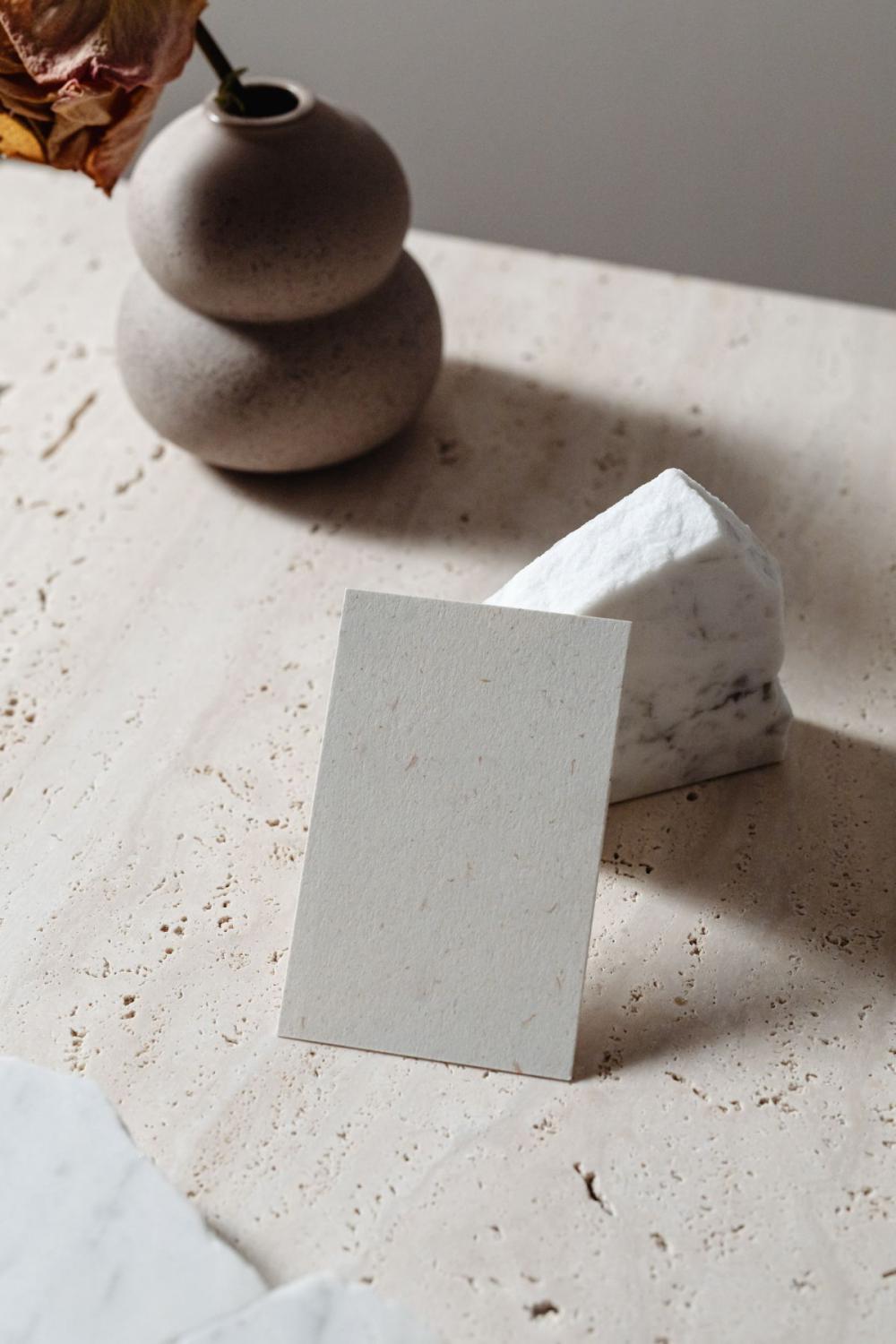Business card mockup on linen fabric - beige - greige Business card mockup on linen fabric - beige - greige