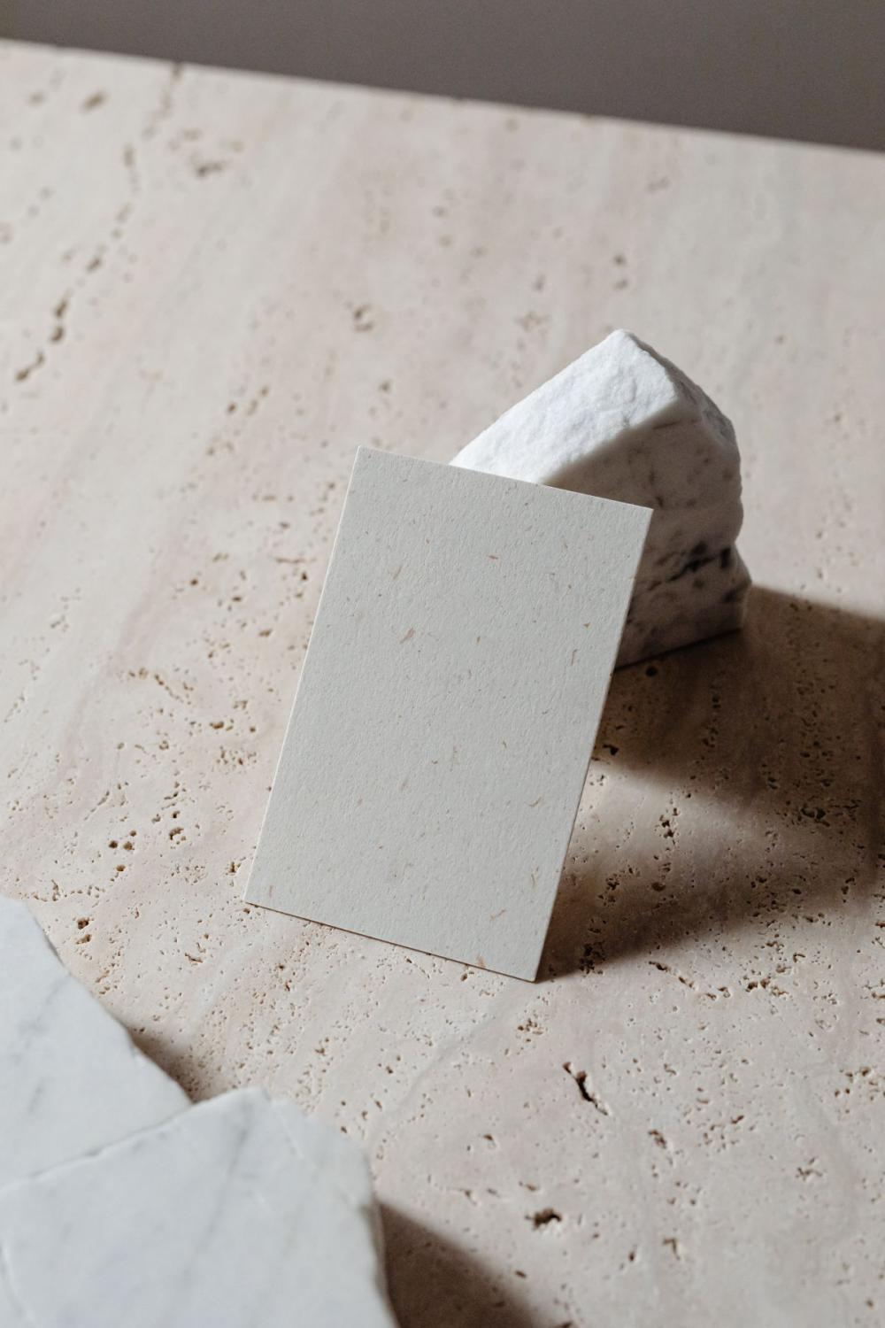 Business card mockup on linen fabric - beige - greige Business card mockup on linen fabric - beige - greige