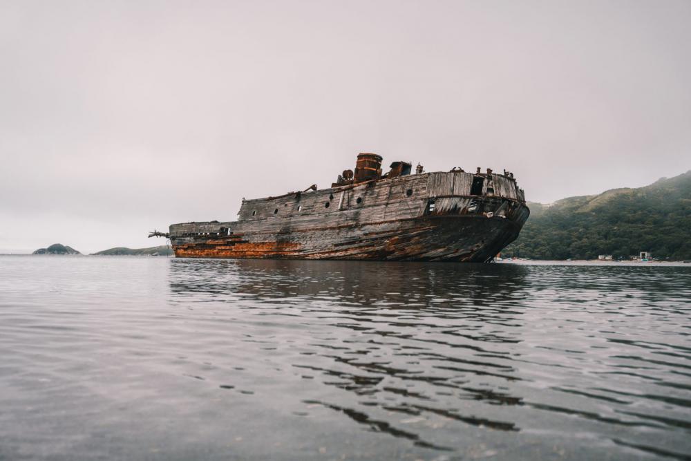 Abandoned boat horizontal Abandoned boat horizontal