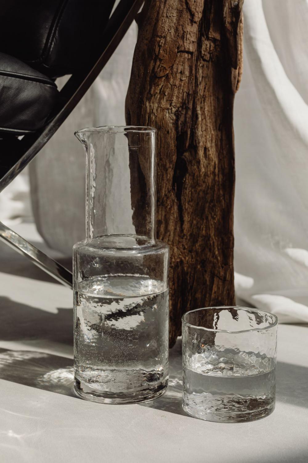 Pure water - glass jug with a natural design - naturally shaped glass tumbler Pure water - glass jug with a natural design - naturally shaped glass tumbler