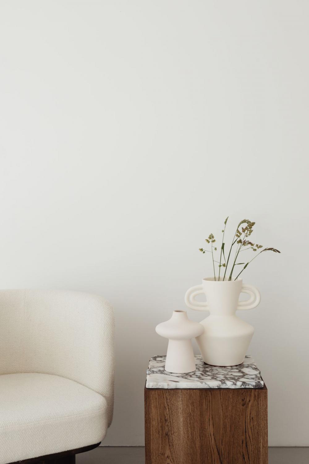 Minimalist interior - contemporary wooden and upholstered furniture Minimalist interior - contemporary wooden and upholstered furniture