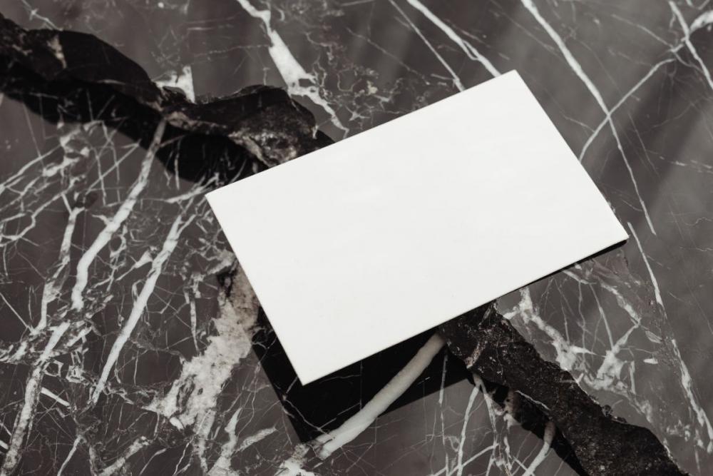 Clean minimal business card mockup photo - black marble Clean minimal business card mockup photo - black marble