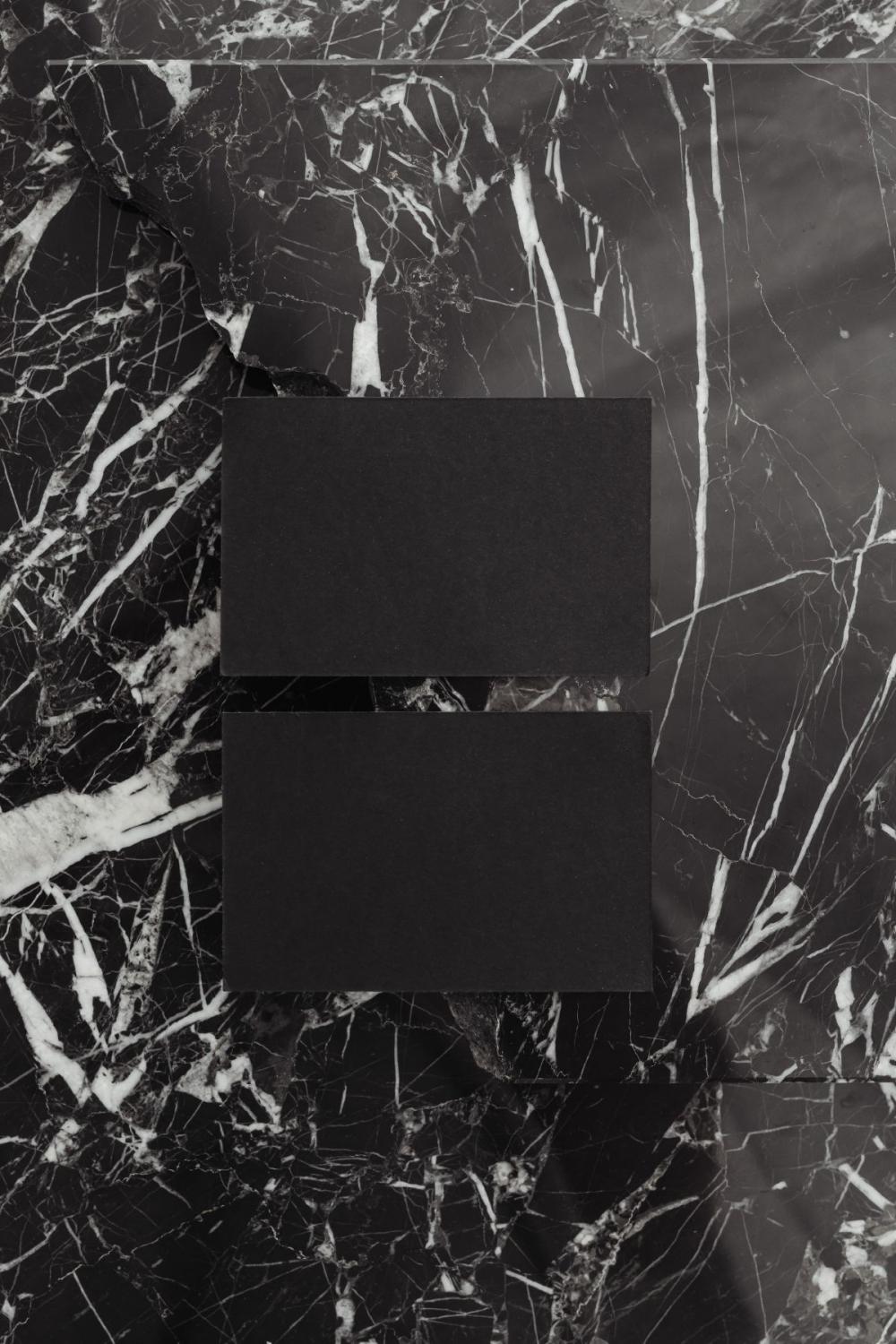 Clean minimal business card mockup photo - black marble Clean minimal business card mockup photo - black marble