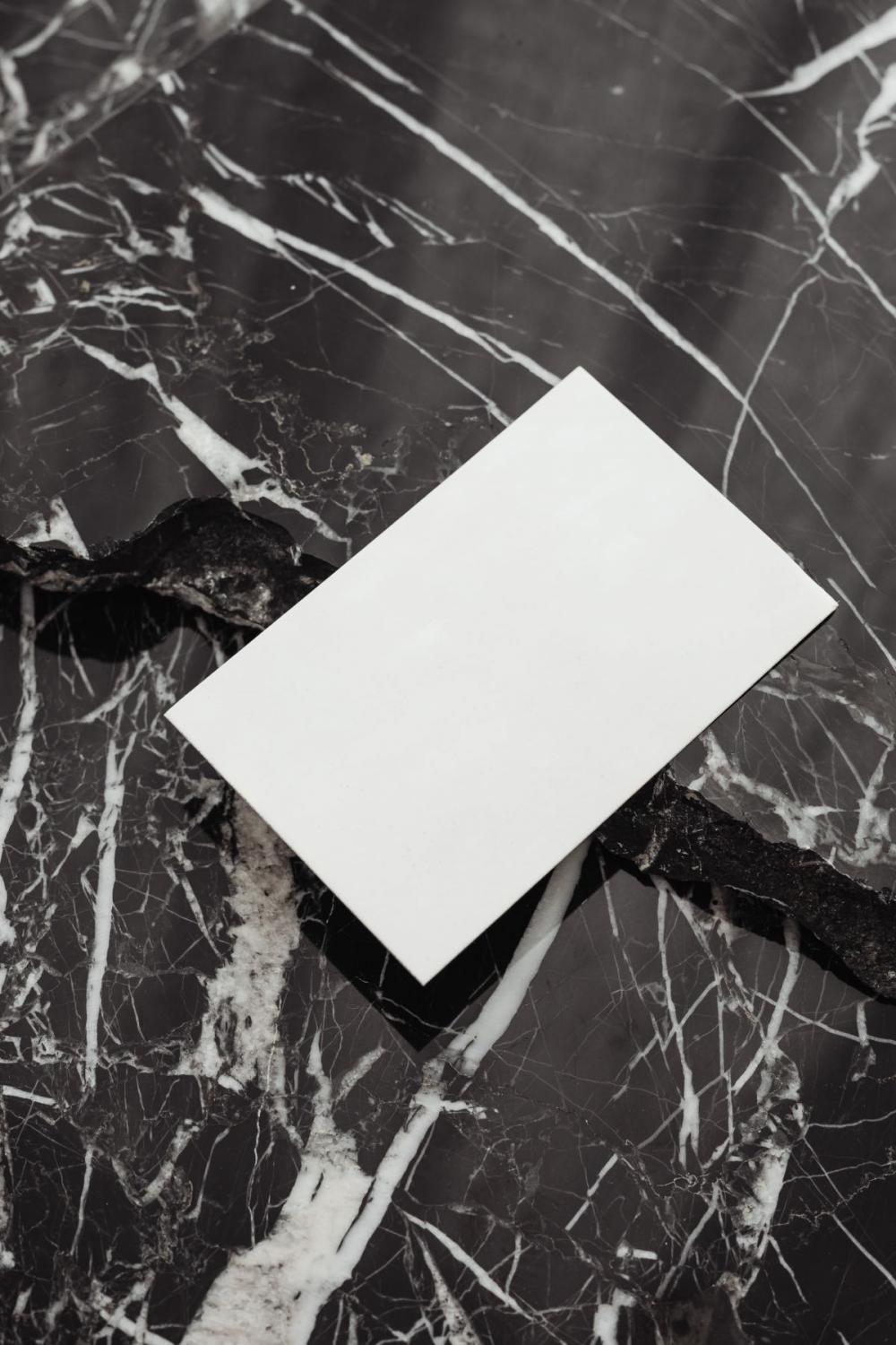 Clean minimal business card mockup photo - black marble Clean minimal business card mockup photo - black marble