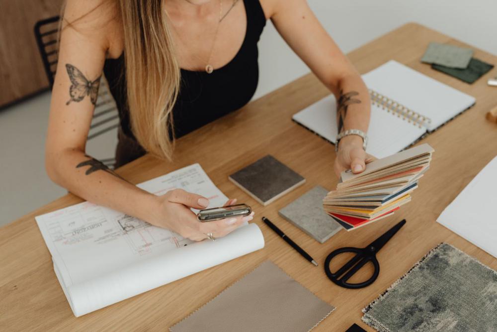 Young Architect Woman Portrait In Her Studio Young Architect Woman Portrait In Her Studio