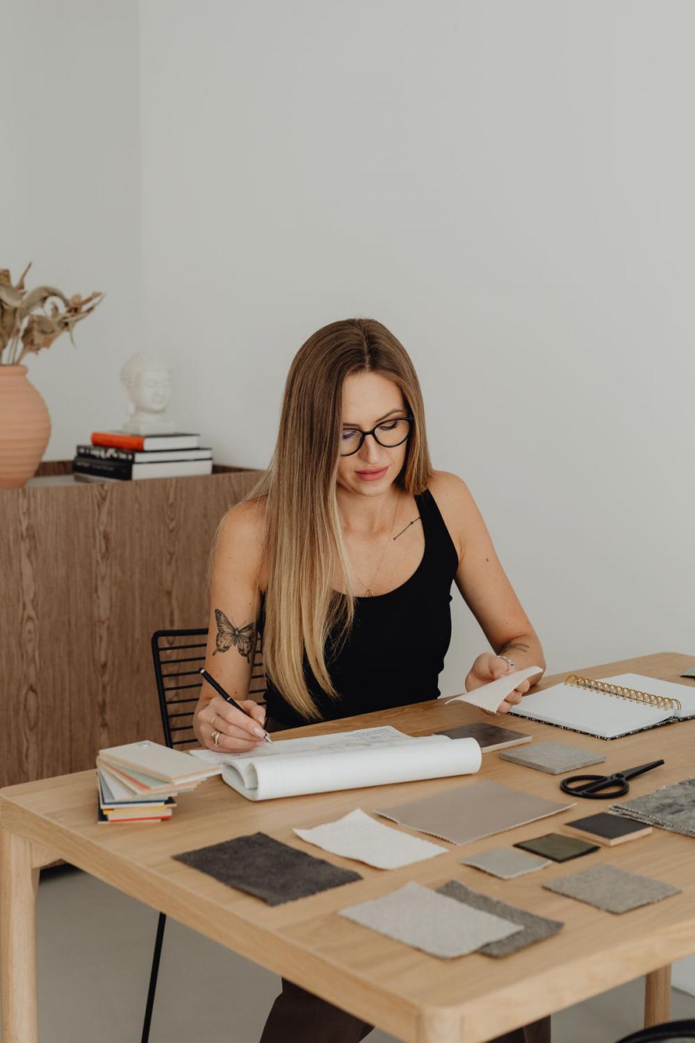 Young Architect Woman Portrait In Her Studio Young Architect Woman Portrait In Her Studio