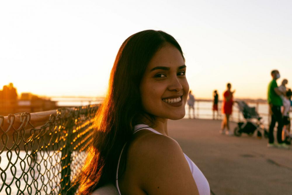Smiling Woman Outside No Cost Stock Image Smiling Woman Outside No Cost Stock Image