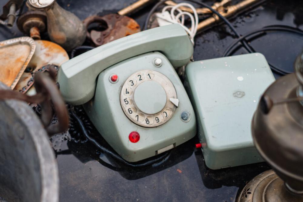 Old vintage land line telephpne at a flea market 2 Old vintage land line telephpne at a flea market 2