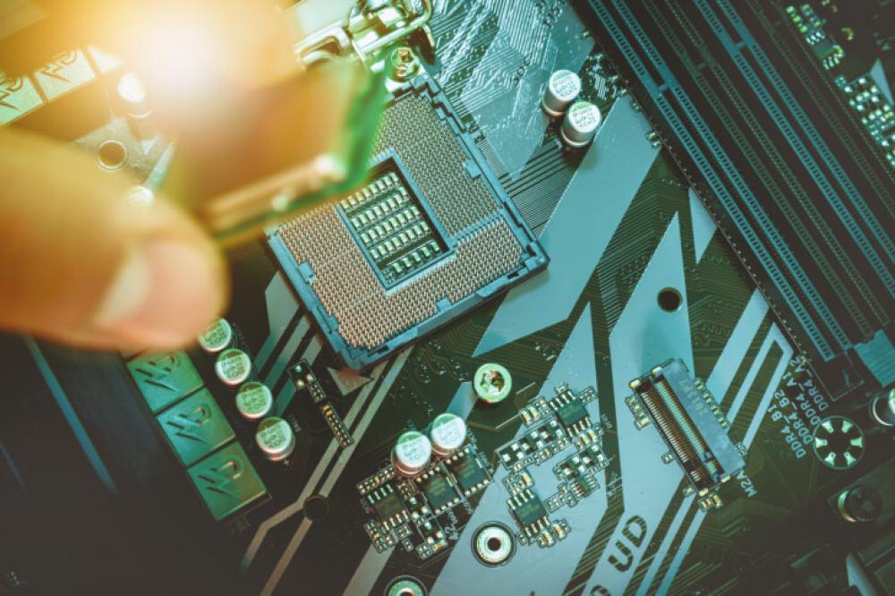 Installing CPU processor on motherboard socket Installing CPU processor on motherboard socket