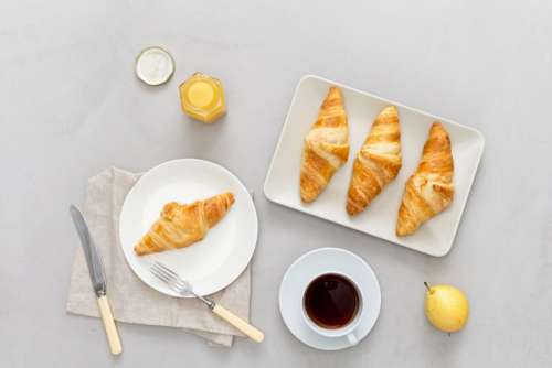 Croissants and tea for breakfast