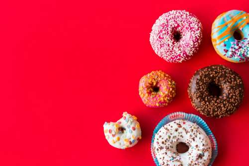 Bright colorful donuts