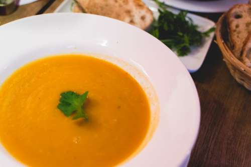 Carrot ginger soup in an aussie restaurant