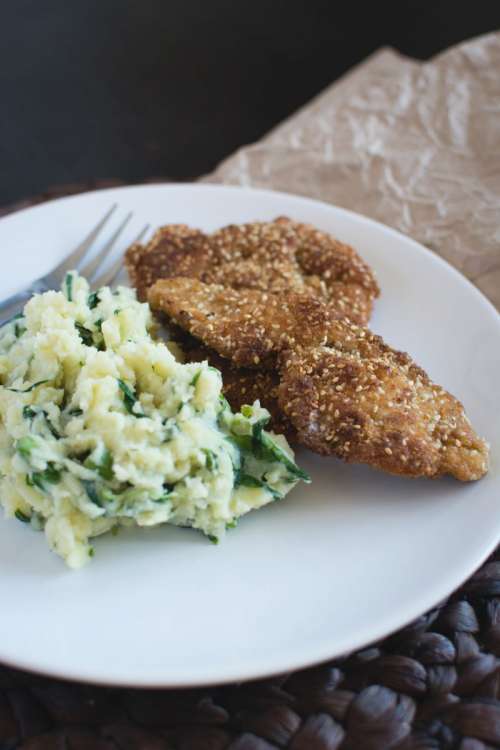 Chicken Schnitzel with mashed potatoes