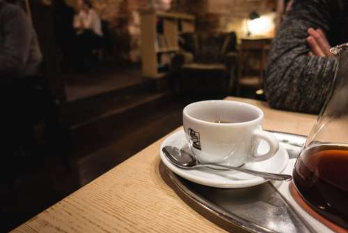 Filtered coffee in a cozy café