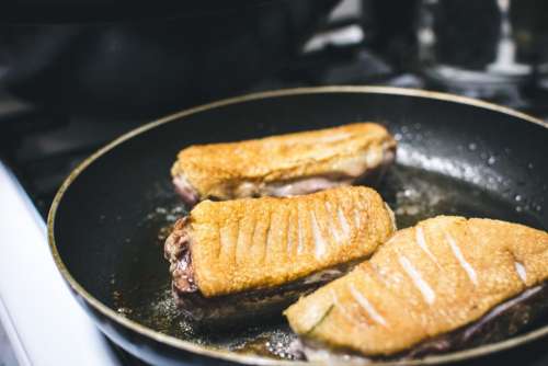 Frying medium duck breast