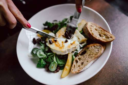 Grilled goat cheese salad