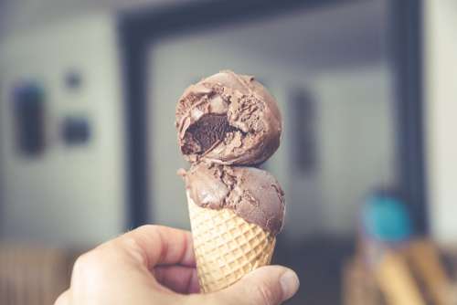 Homemade chocolate ice cream