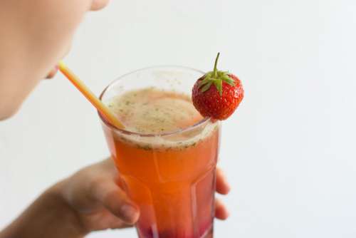 Homemade strawberry and basil lemonade