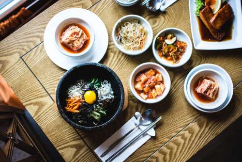 Korean meal from above