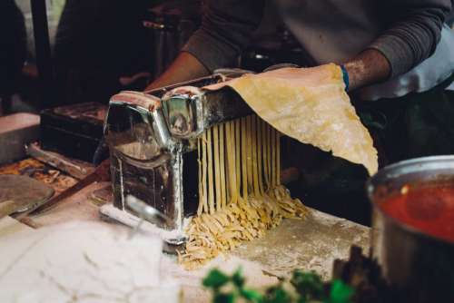 Making homemade pasta