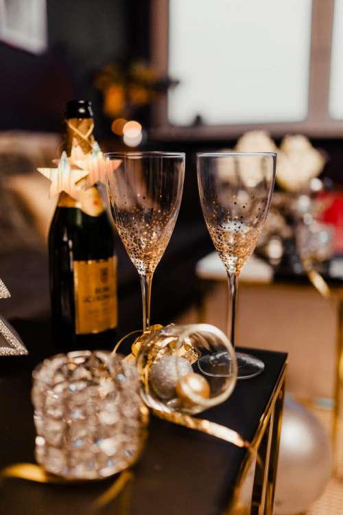 New Year’s Eve celebration with champagne