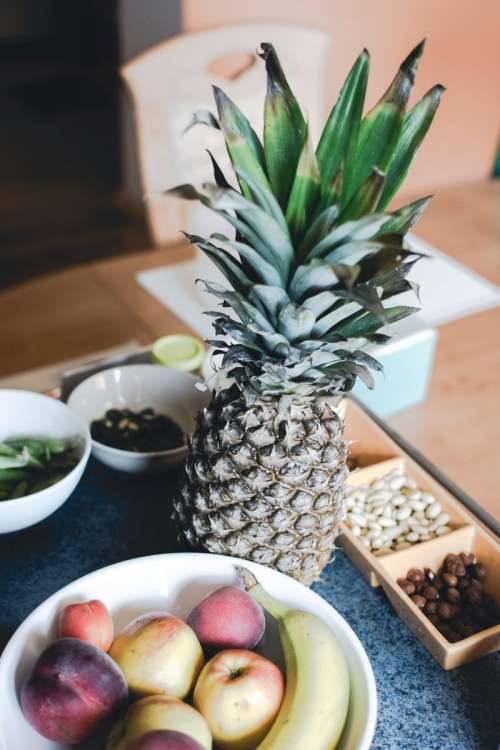 Pineapple in a kitchen