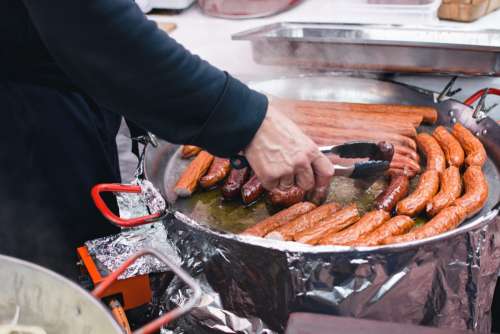 Sausages at a market