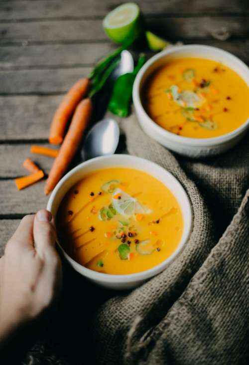 Mixed carrot soup with veggies