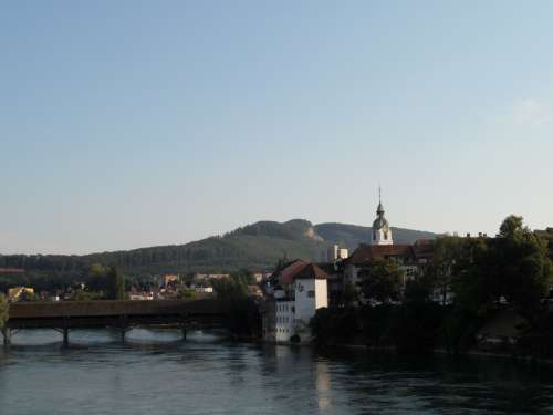 Aare river at the old city of Olten in Switzerland free photo