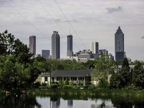 Atlanta Skyline with skyscrapers in Georgia free photo