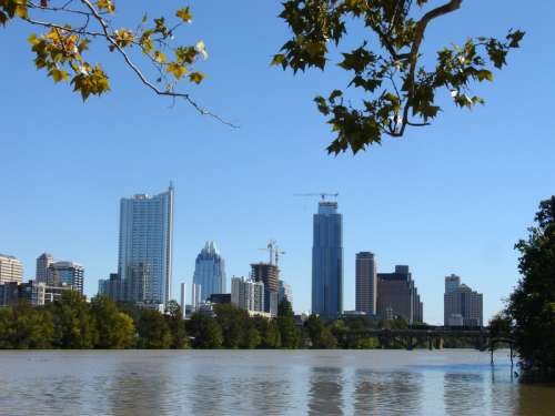 Austin Skyline from across the lake in Texas free photo