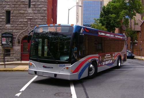 BARTA bus in downtown Reading, Pennsylvania free photo