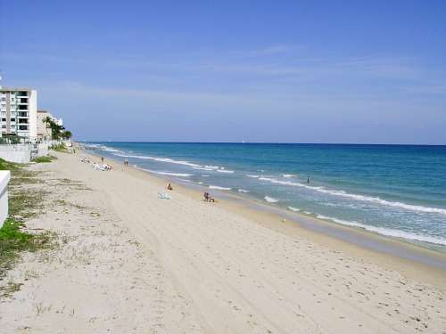 Beach landscape at South Palm Beach, Florida free photo
