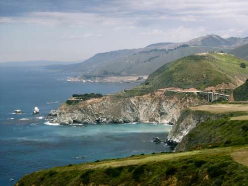 Big Sur coast landscape and seashore in California free photo