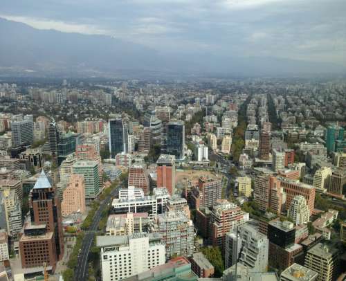 Buildings and Cityscape and clouds of Santiago, Chile free photo