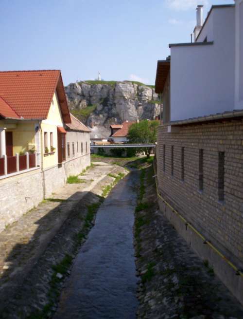 Canal or ditch in Veszprem, Hungary free photo