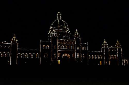 Christmas Lights on the Parliament building in Victoria, British Columbia, Canada free photo