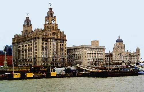 Closeup view of Liverpool Waterfront, England free photo
