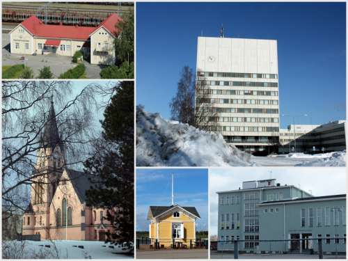 Collage of the town of Kemi, Finland free photo