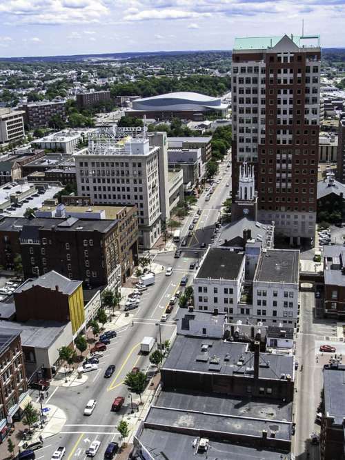 Downtown Buildings and Cityscape in Manchester, New Hampshire free photo