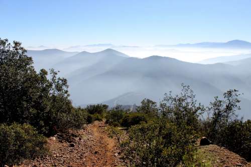 Fog Above the Mountains and Hills in Chile free photo