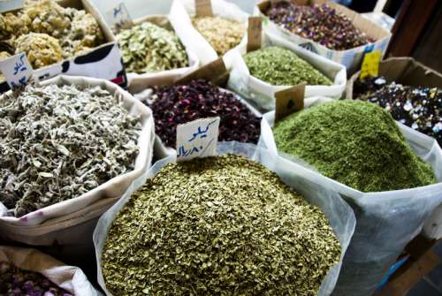 Food and Grains in Souq Waqif, Doha, Qatar free photo