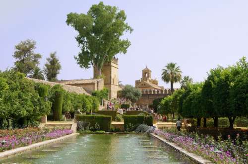 Gardens of the Alcázar de los Reyes Cristianos in Cordoba, Spain free photo