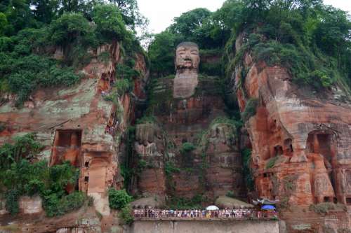 Giant Buddha Statue at Leshan in Chengdu, Sichuan, China free photo